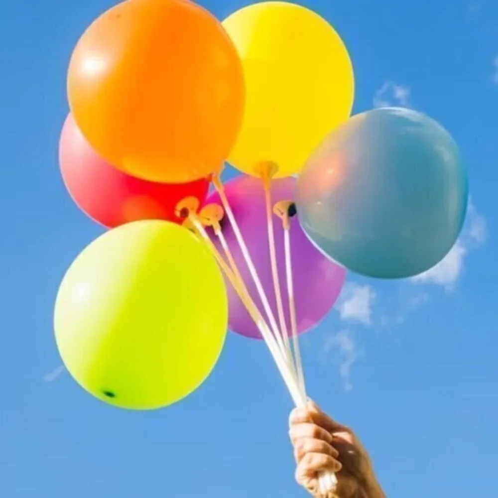 17 White Balloon Sticks for Parties